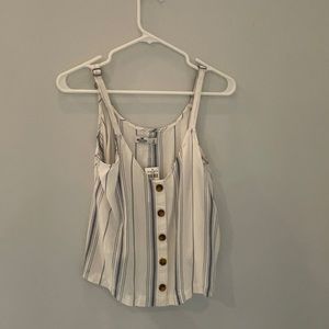 Holister white and blue tank top